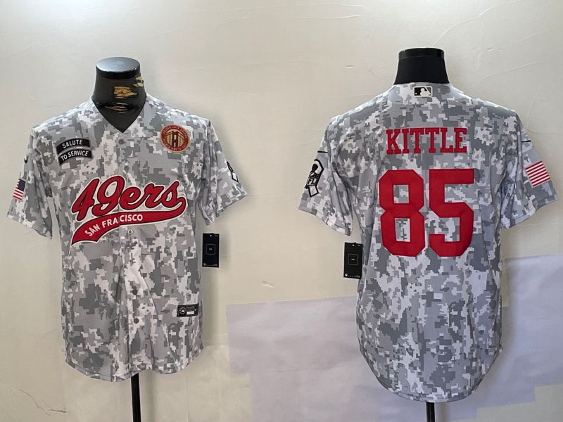 Men San Francisco 49ers #85 Kittle Nike Arctic Camo 2024 Salute to Service Limited NFL Jersey style 3